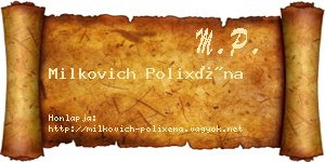 Milkovich Polixéna névjegykártya